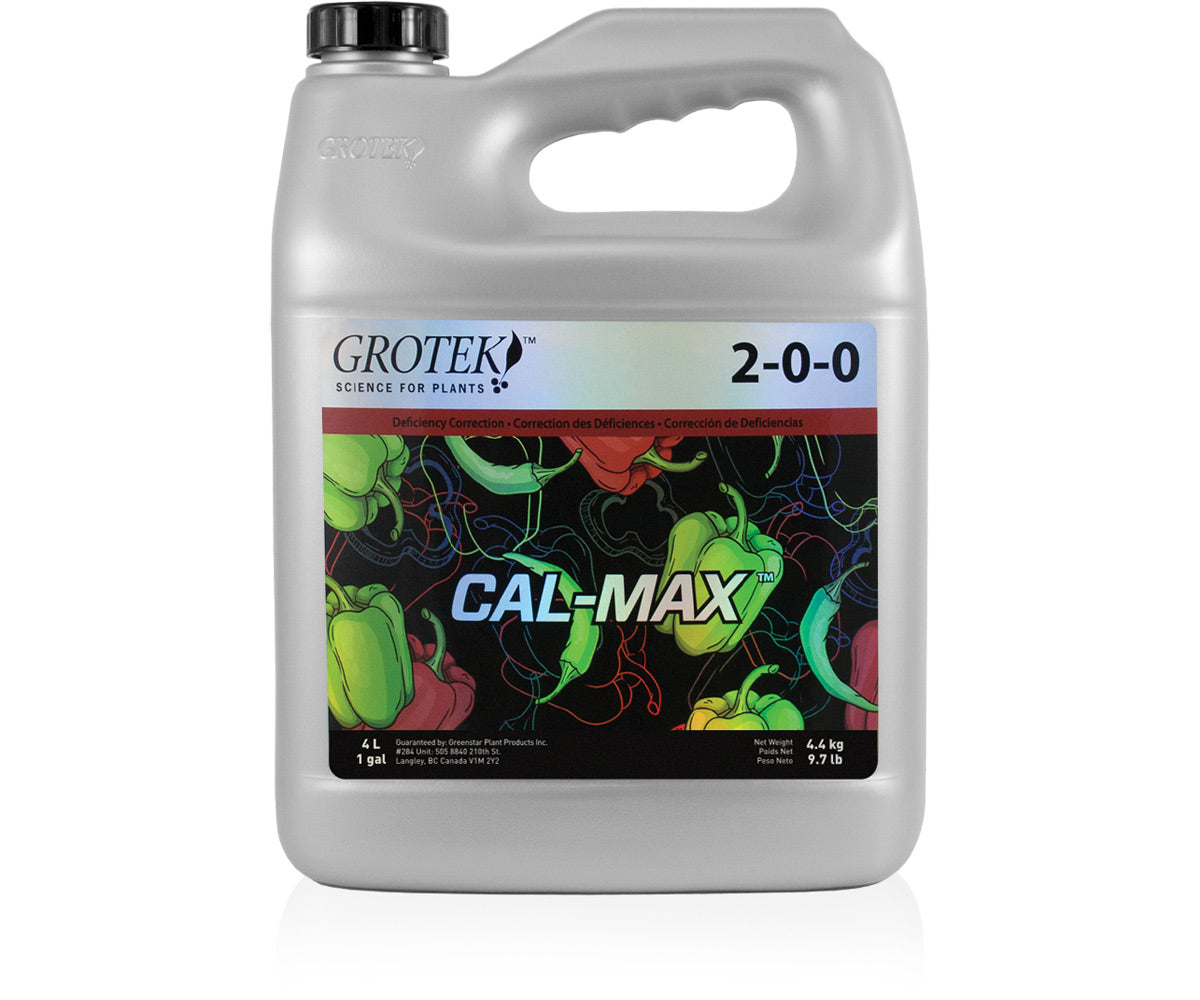 Cal-Max 4L fertilizer for coco coir, re-greens plants and improves vigor during rapid growth