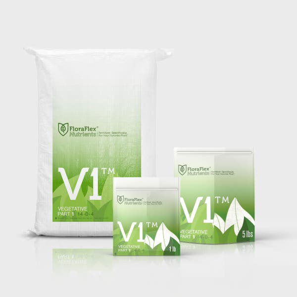 FloraFlex Nutrients V1 water soluble nutrients supporting healthy vegetative stage